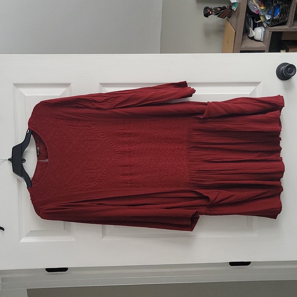 Massimo Dutti Burgundy Dress